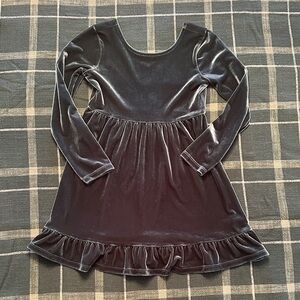 Crewcuts by J Crew Green Stretch Velvet Long Sleeve Dress size 6